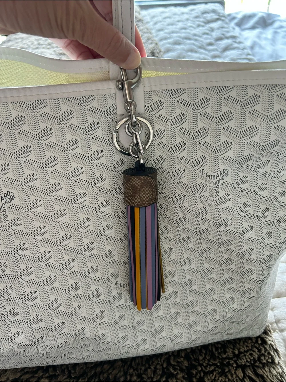 Coach Multicolor Leather Tassel Keychain
